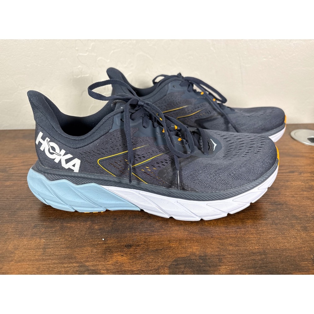 Hoka One One Arahi 5 Mens 9 Road Running Shoes Black Iris Real Teal 1115010-RBBF